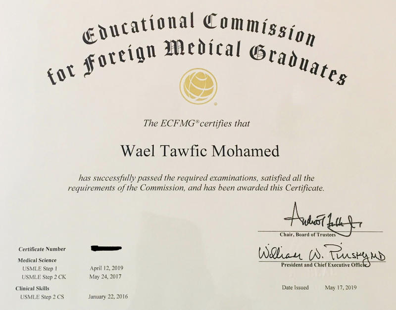 Wael Mohamed on LinkedIn: ECFMG certificate Alhamdulillah 22 comments Wael Mohamed on LinkedIn: ECFMG certificate Alhamdulillah 22 comments