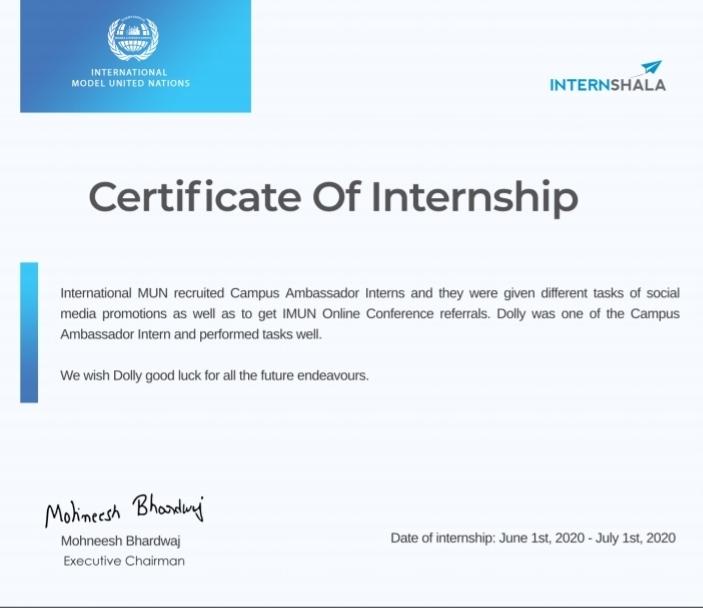 Dolly on LinkedIn: #certificate #internship2020 #internship #awarded Dolly on LinkedIn: #certificate #internship2020 #internship #awarded