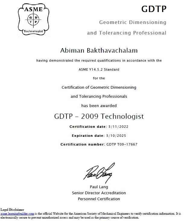 Abiman Bakthavachalam on LinkedIn: #asme #gdt Abiman Bakthavachalam on LinkedIn: #asme #gdt