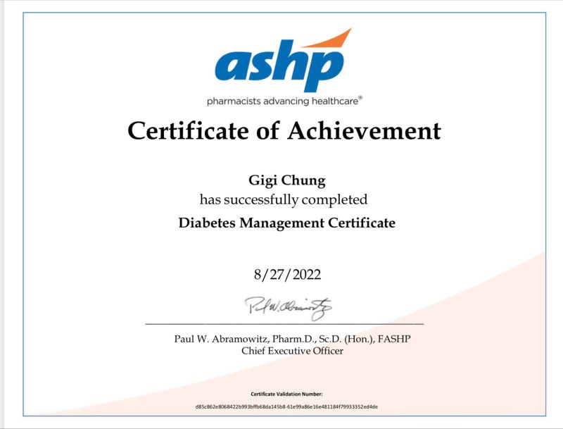 Gigi Chung PharmD APh BC ADM CDCES AE C on LinkedIn: ASHP Diabetes Gigi Chung PharmD APh BC ADM CDCES AE C on LinkedIn: ASHP Diabetes