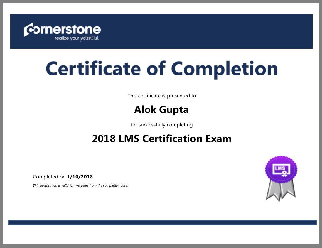 Alok Gupta on LinkedIn: Finally Cornerstone LMS Certification Alok Gupta on LinkedIn: Finally Cornerstone LMS Certification