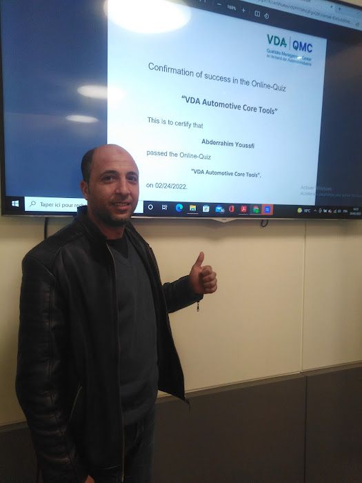 Youssfi Abderrahim on LinkedIn: VDA Automotive core tools certification Youssfi Abderrahim on LinkedIn: VDA Automotive core tools certification