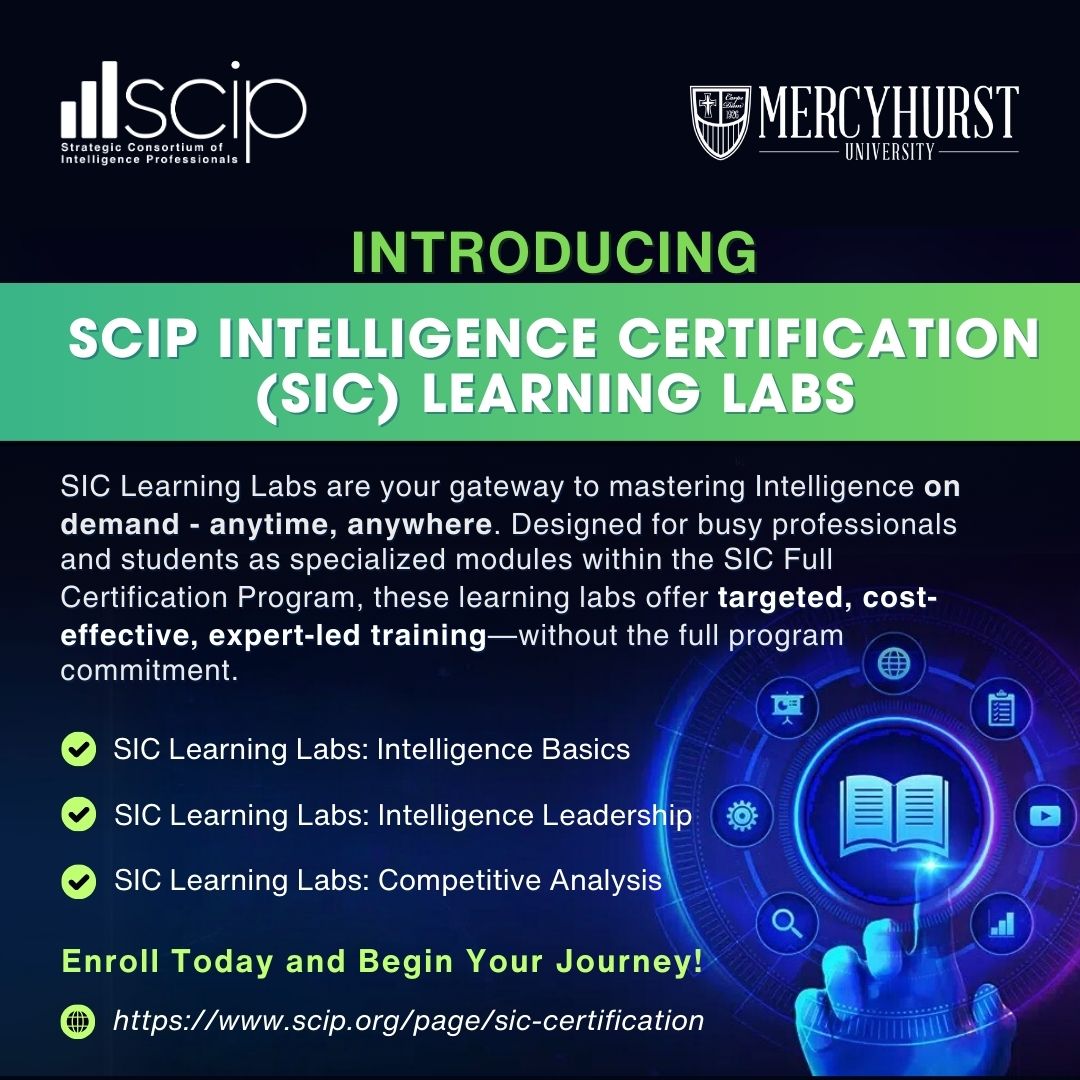 #intelligence #certification #scip #siclearninglabs Strategic #intelligence #certification #scip #siclearninglabs Strategic