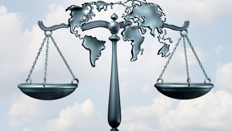 The opposing sides of international law and war in the context of sustainable peace.