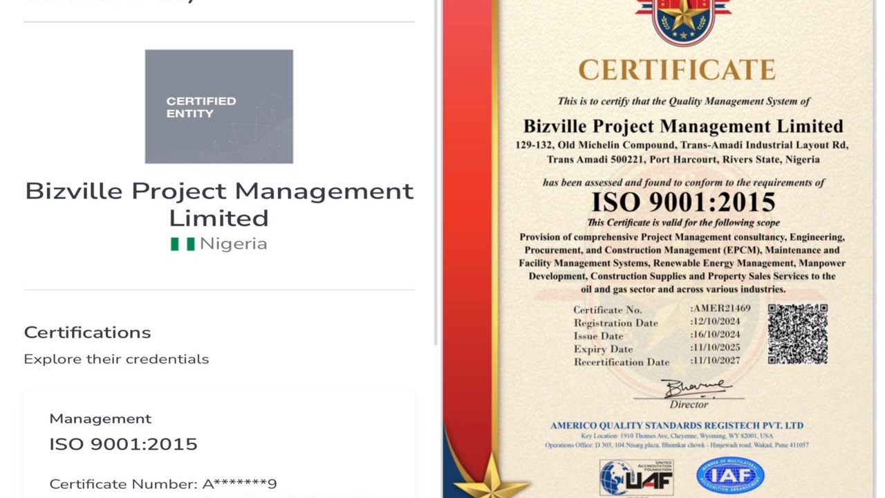 BIZVILLEPM ISO Certification Completed: Verify on IAF Website BIZVILLEPM ISO Certification Completed: Verify on IAF Website