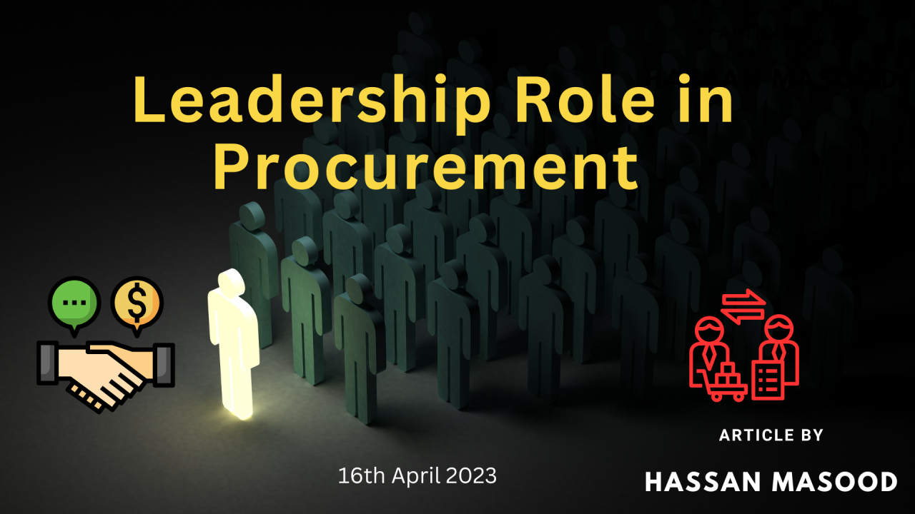 Leadership Role in Procurement Leadership Role in Procurement