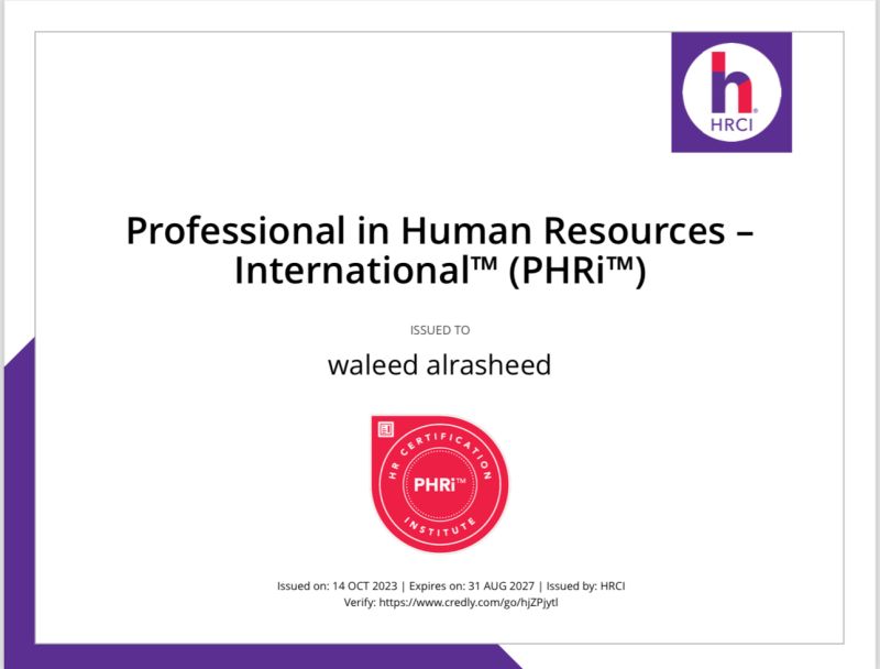 I am happy to share that I am a certified Professional in Human I am happy to share that I am a certified Professional in Human