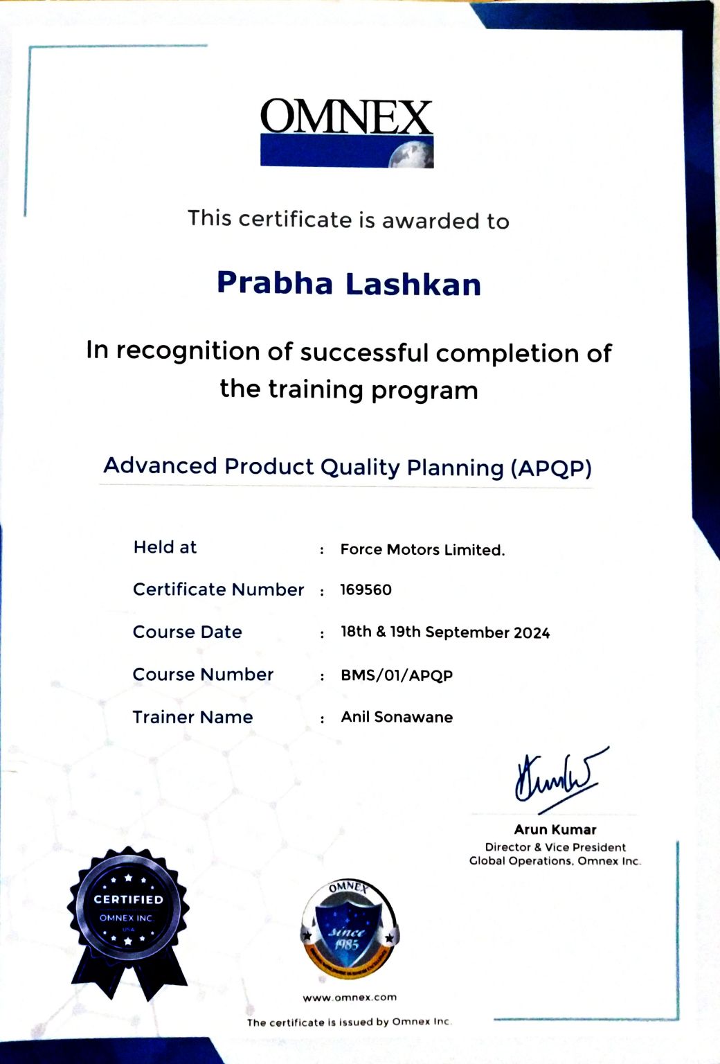 PRABHA LASHKAN on LinkedIn: #apqp #certification #qualitymanagement # PRABHA LASHKAN on LinkedIn: #apqp #certification #qualitymanagement #