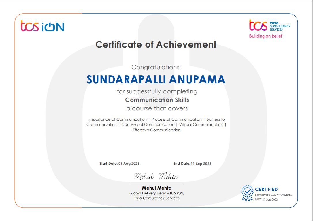 Hello connections Iam happy to share my Certificate of Achievement Hello connections Iam happy to share my Certificate of Achievement