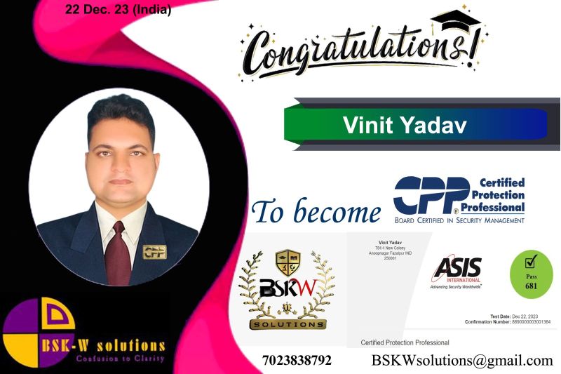 BSK W Solution #39 s on LinkedIn: Commendation for Vinit Yadav CPP BSK W Solution #39 s on LinkedIn: Commendation for Vinit Yadav CPP
