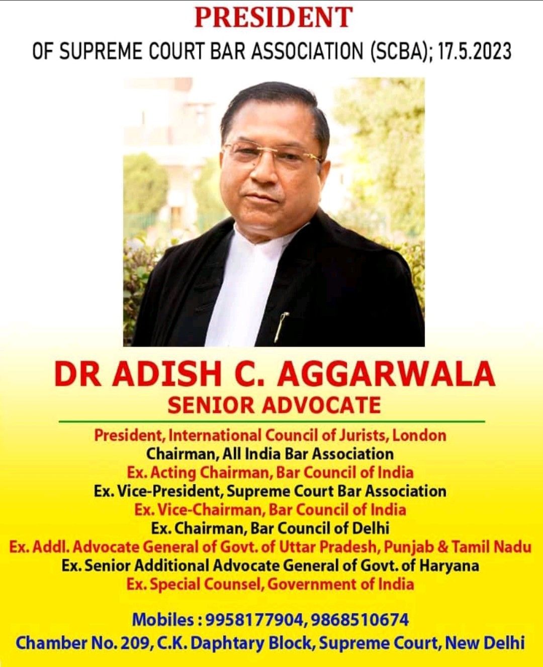 Congratulations to Dr Adish Aggarwal ji for making it to the Congratulations to Dr Adish Aggarwal ji for making it to the