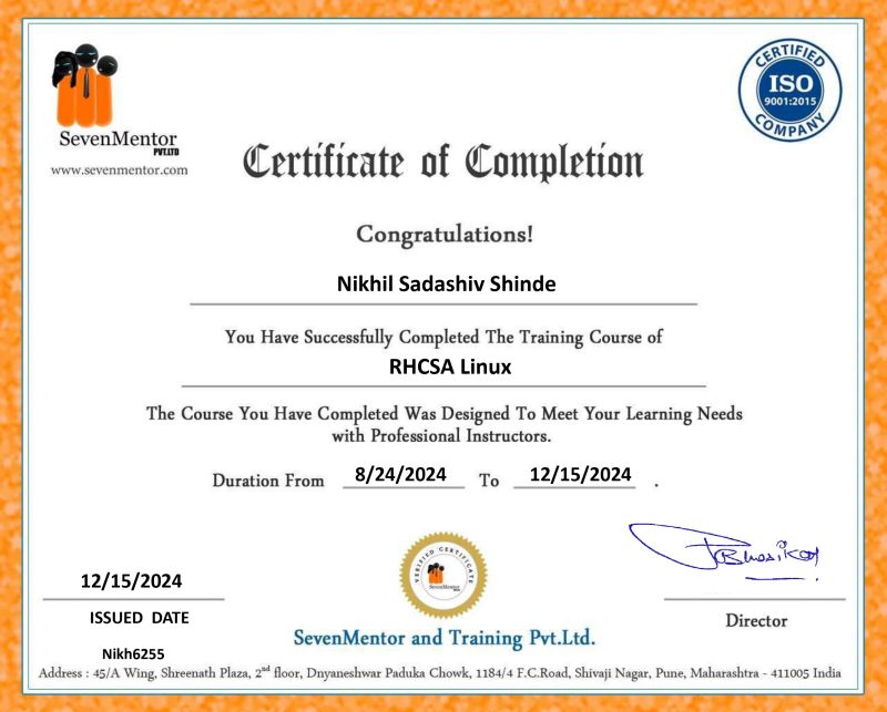 #rhcsa #linux #redhat #certification #systemadministration Nikhil Shinde #rhcsa #linux #redhat #certification #systemadministration Nikhil Shinde