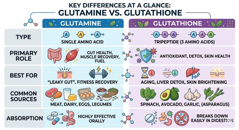 is l-glutathione and l glutamin same L-Glutamine vs L-Glutathione: What's the Difference? H-PROOF Gluta fair + Extra-C Offer