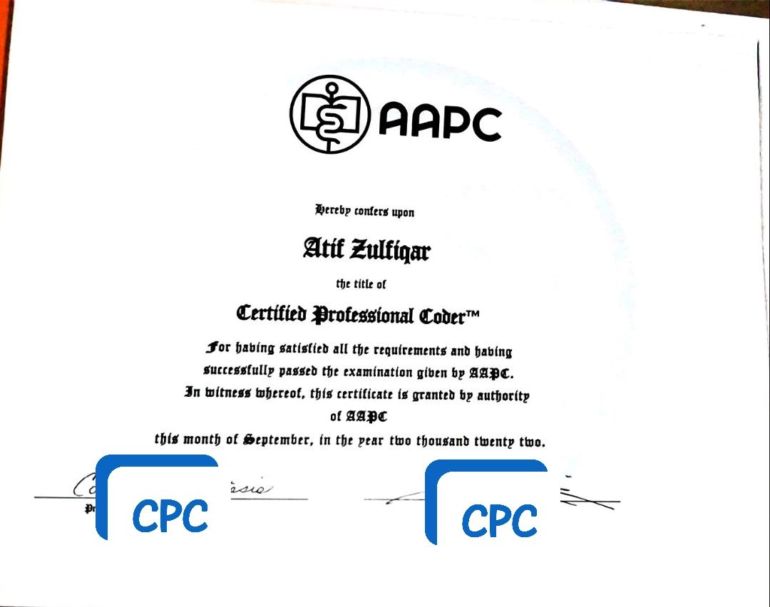 Atif Zulfiqar (PT CPC CRC) on LinkedIn: Received CPC certificate from Atif Zulfiqar (PT CPC CRC) on LinkedIn: Received CPC certificate from