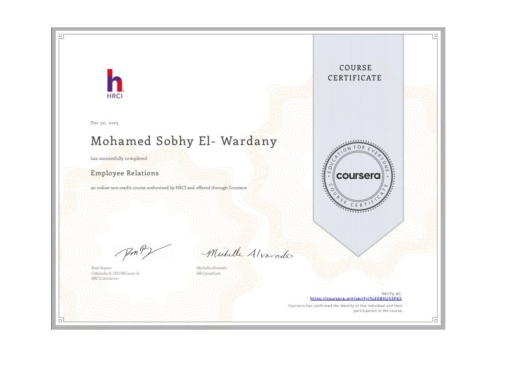 Boost your career with HR Employee Relations Certificate Mohamed Boost your career with HR Employee Relations Certificate Mohamed