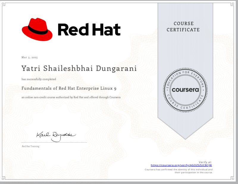 #redhat #linux #certification #coursera #opensource #continuouslearning #redhat #linux #certification #coursera #opensource #continuouslearning