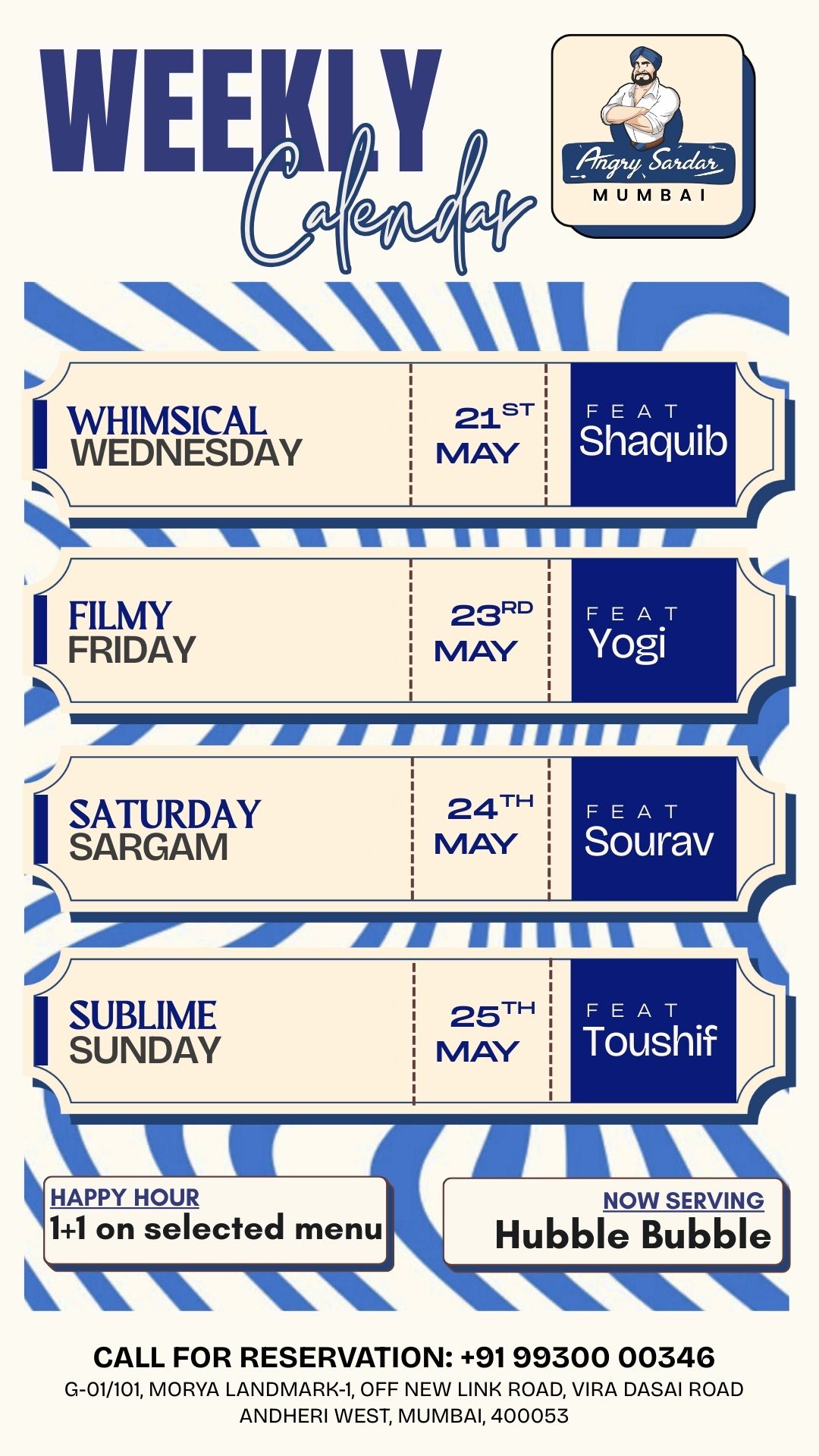 Weekly Calendar for Angry Sardar Mumbai shreyansh parihar Weekly Calendar for Angry Sardar Mumbai shreyansh parihar