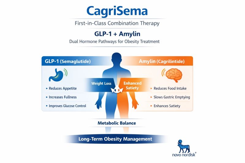 cagrisema cagrilintide semaglutide phase 3 obesity Novo's loses battle against Zepbound Novo Nordisk Submits CagriSema for