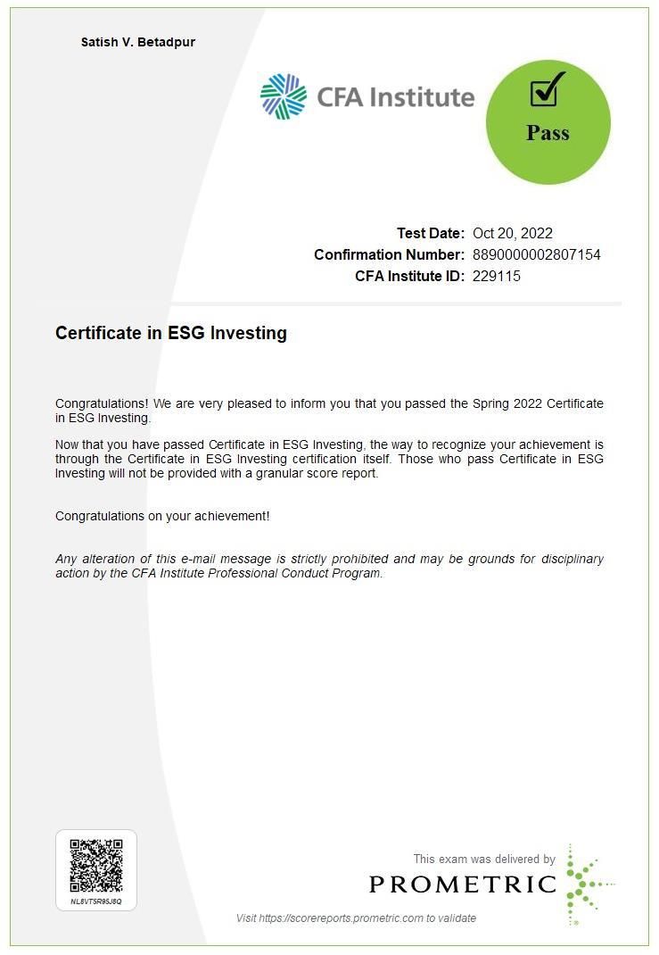 Satish Betadpur CFA on LinkedIn: I enjoyed reading all the ESG Satish Betadpur CFA on LinkedIn: I enjoyed reading all the ESG