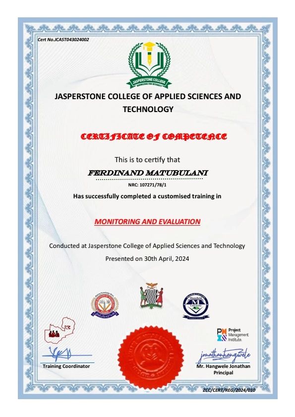 Ferdinand Matubulani on LinkedIn: Am grateful to have completed my Ferdinand Matubulani on LinkedIn: Am grateful to have completed my