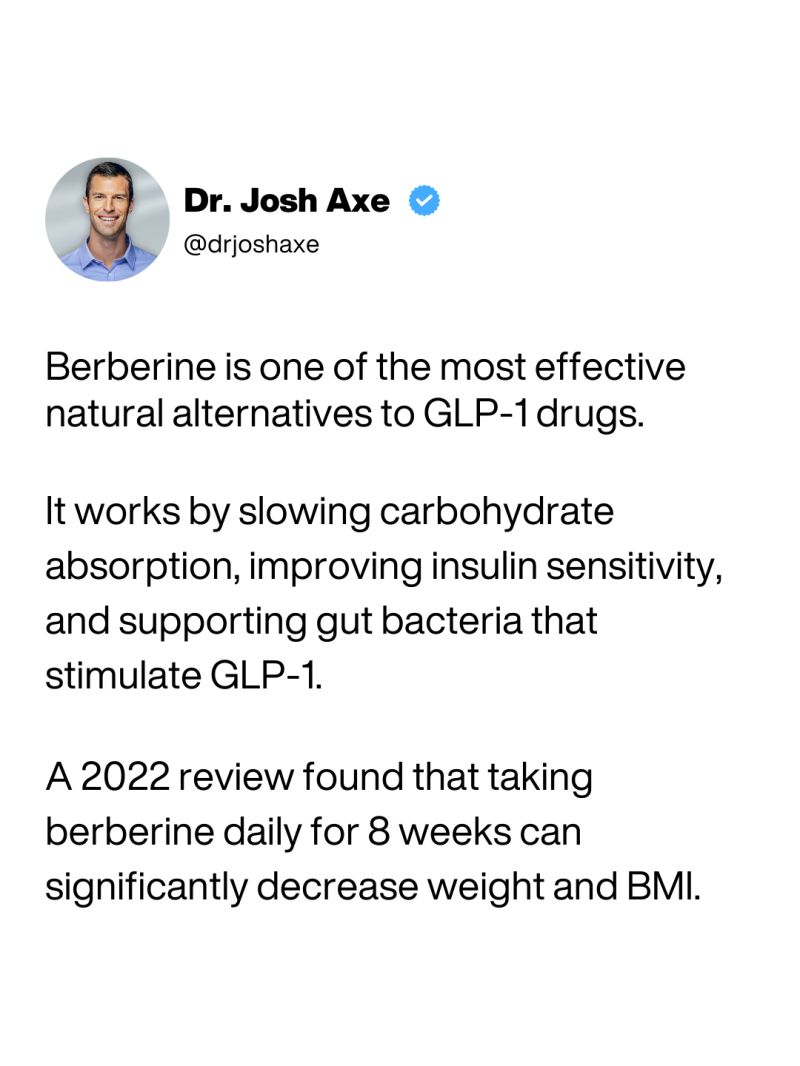 berberine vs glp-1 is being called "nature's Ozempic" and women are stacking it with their prescription. Here's why that combination can backfire. Three mechanisms : 1. Both slow your gut down. Additive gastroparesis Berberine induces GLP-1 secretion through