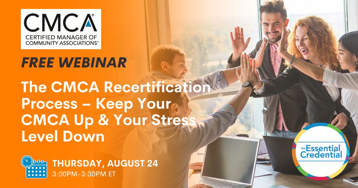 The October 1 CMCA Recertification Annual Service Fee deadline is The October 1 CMCA Recertification Annual Service Fee deadline is