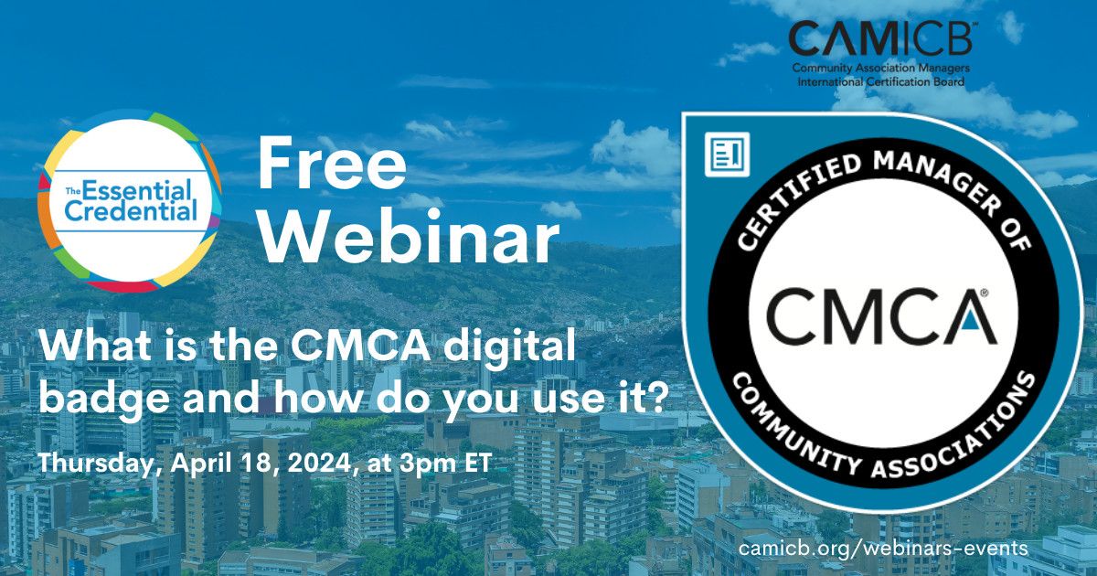 What is the CMCA digital badge and how do you use it? Join us What is the CMCA digital badge and how do you use it? Join us