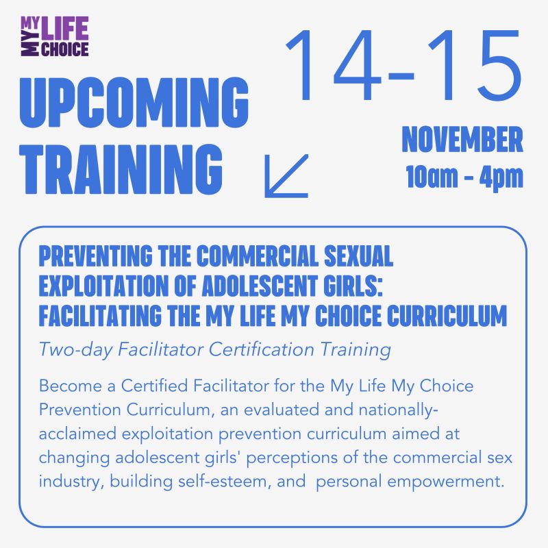 My Life My Choice on LinkedIn: Register for our two day facilitator My Life My Choice on LinkedIn: Register for our two day facilitator