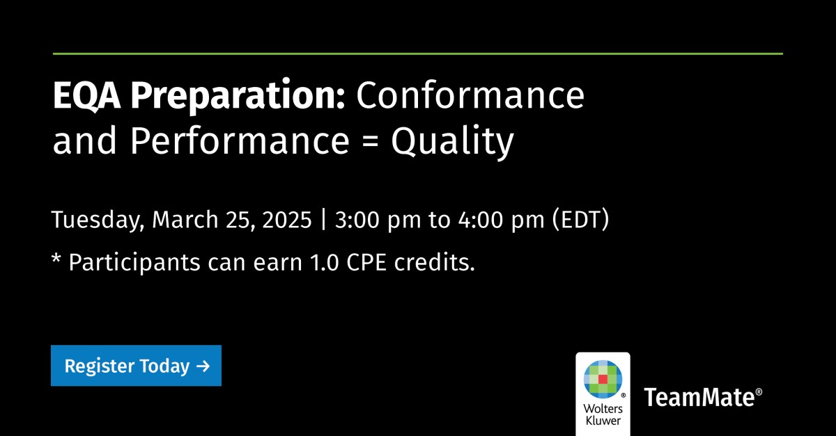 An External Quality Assessment (EQA) is more than just a compliance An External Quality Assessment (EQA) is more than just a compliance