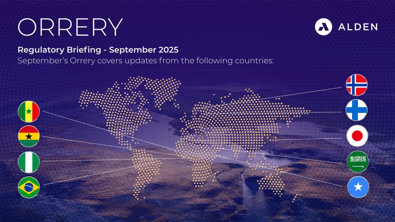 Alden Orrery â Regulatory Briefing â September 2025