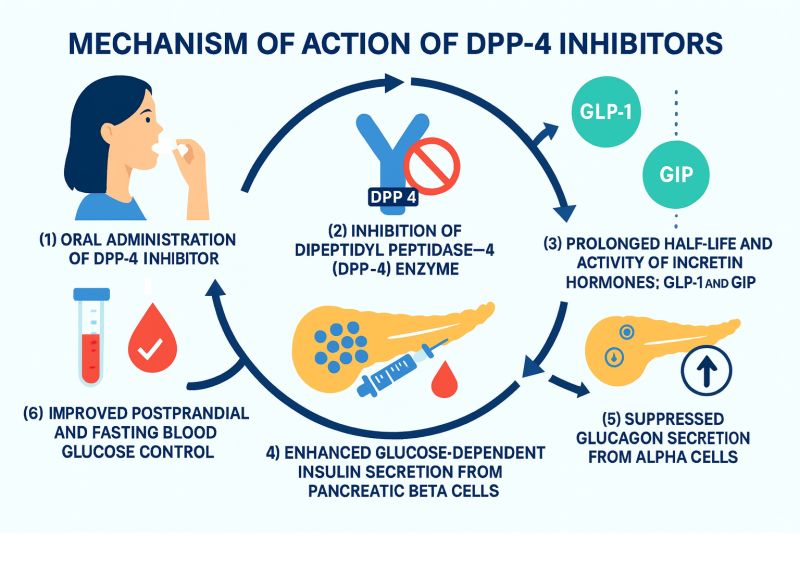 can you combine glp 1 and dpp4 degrade the GLP1 incretion, which leads to suppression of the The mechanism of action of