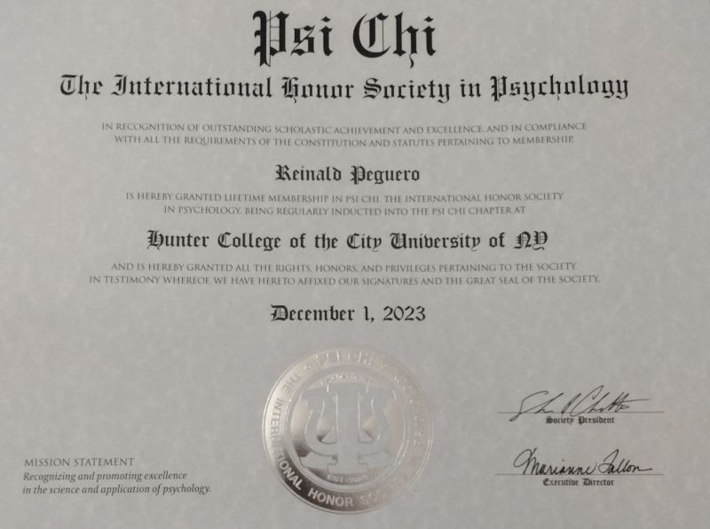 Reinald Peguero on LinkedIn: Lifetime Member Psi Chi International Reinald Peguero on LinkedIn: Lifetime Member Psi Chi International