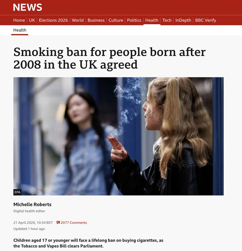 tobacco and vapes bill news & Bill: What Happened on Day 2 of the Lords Report Stage Health news round-up: tobacco and