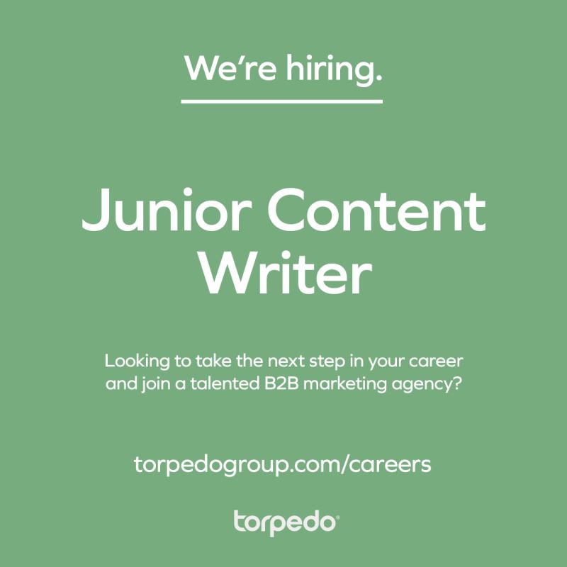 Typography only job advert for a Junior Content Writer.