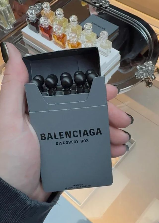 balenciaga cigarette case perfume launched 10 new perfumes today and the discovery box is very Each 2 ml sample offers a concentrated impression for multiple wears Balenciaga Fragrances Have Finally Arrived