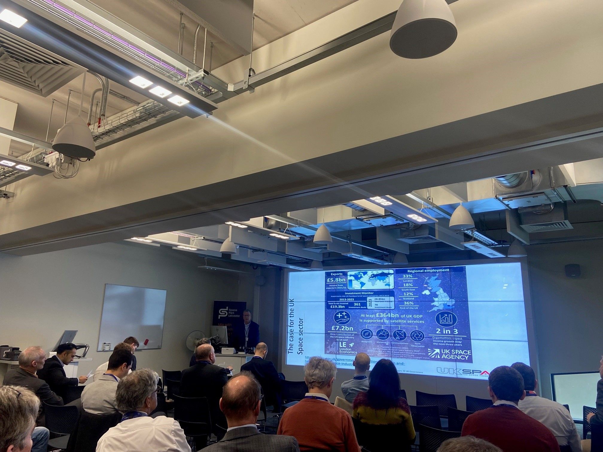 Colin Baldwin, Director of UK Space delivering the keynote at the Space Cluster Roundtable earlier this year.