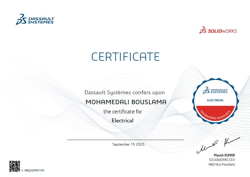 #dassault systèmes #electrical certification #solidworks Mohamed Ali #dassault systèmes #electrical certification #solidworks Mohamed Ali