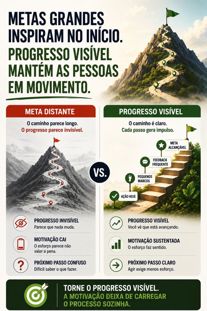Por que metas gigantes não sustentam a motivação