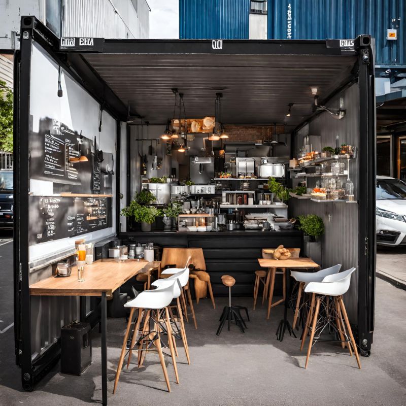 Portable Space on LinkedIn: Shipping Container Cafe according to AI 🤖 Bring your dream of a Shipping…