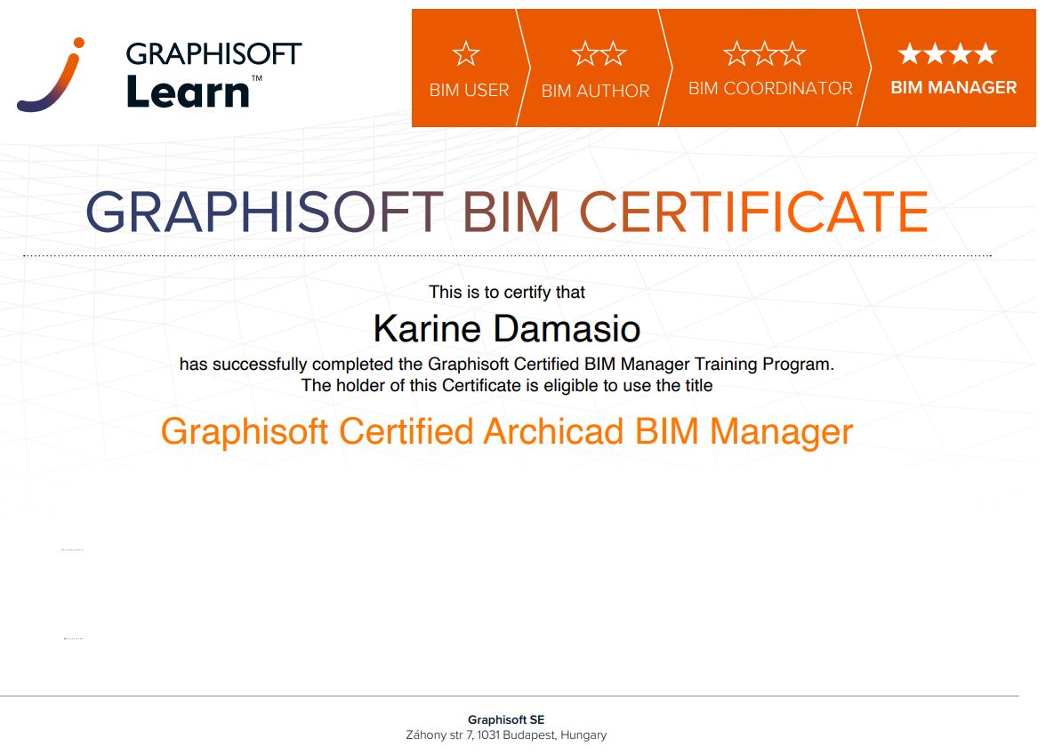 A while ago I completed my BIM Manager Certification at GRAPHISOFT A while ago I completed my BIM Manager Certification at GRAPHISOFT