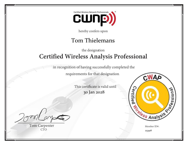 #802networks #cwnp #cwap #wifi #certification #keeplearning Tom #802networks #cwnp #cwap #wifi #certification #keeplearning Tom