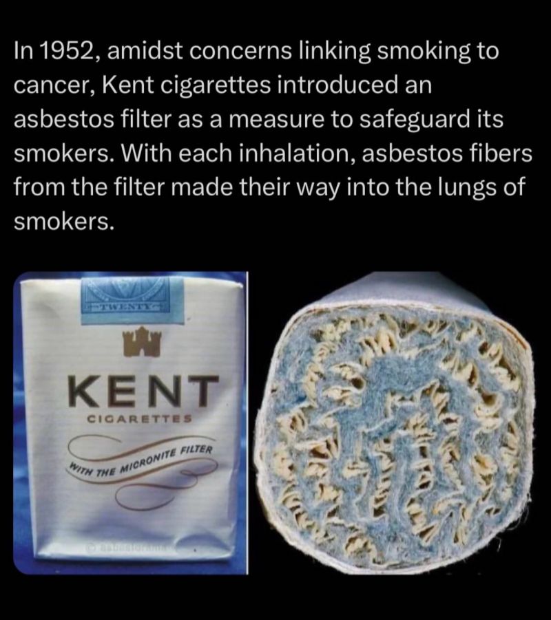 kent asbestos filter cigarettes A 1960 advertisement for in the New York Mirror is kent a cigarette When