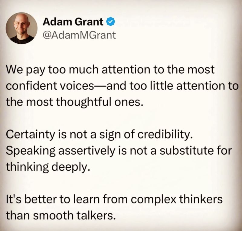 This is a good reminder that not all assertive confident voices are This is a good reminder that not all assertive confident voices are