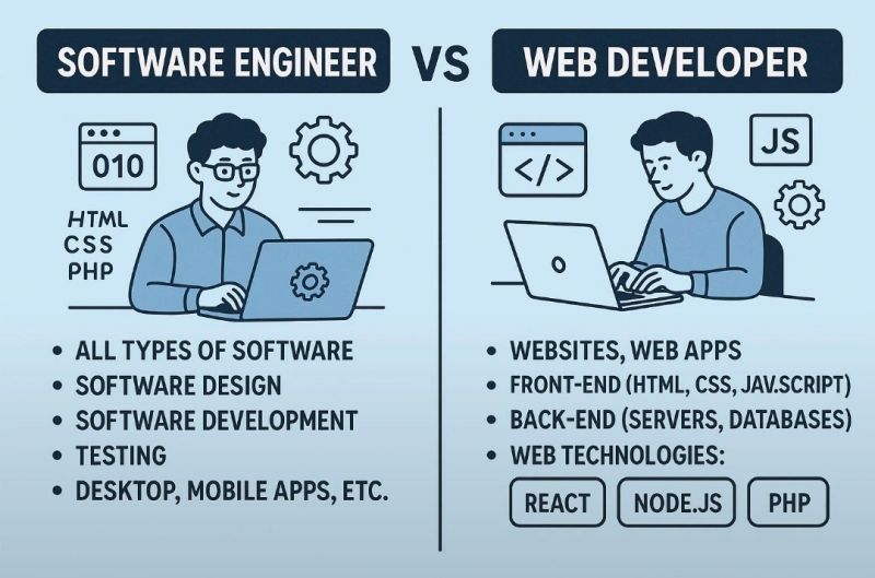Software Engineer vs Web Developer: What's the Difference? | Sonam ...