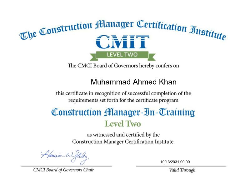 Muhammad Ahmed Khan on LinkedIn: I ve recently attained my CMIT L2 Muhammad Ahmed Khan on LinkedIn: I ve recently attained my CMIT L2