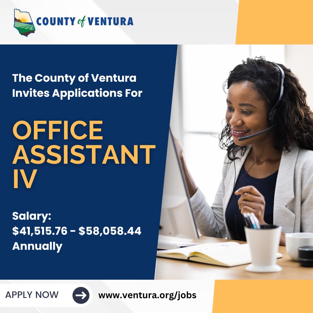 County of Ventura on LinkedIn: NOW HIRING: Office Assistant IV VISIT County of Ventura on LinkedIn: NOW HIRING: Office Assistant IV VISIT