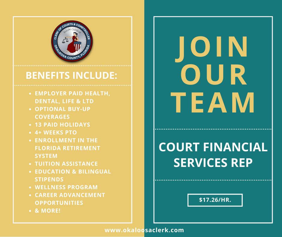 Okaloosa County Clerk of Circuit Court Comptroller on LinkedIn: The Okaloosa County Clerk of Circuit Court Comptroller on LinkedIn: The