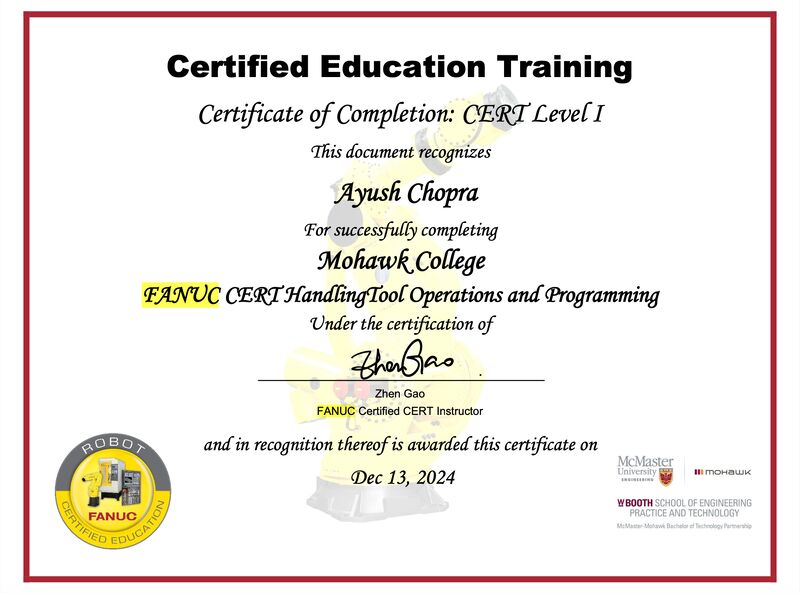 Ayush Chopra on LinkedIn: #certification #robotics #automation # Ayush Chopra on LinkedIn: #certification #robotics #automation #