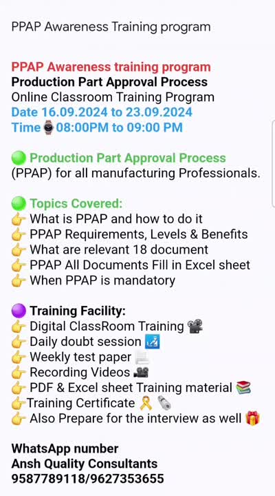 Dharmvir Singh Online Training on LinkedIn: #ppap Dharmvir Singh Online Training on LinkedIn: #ppap