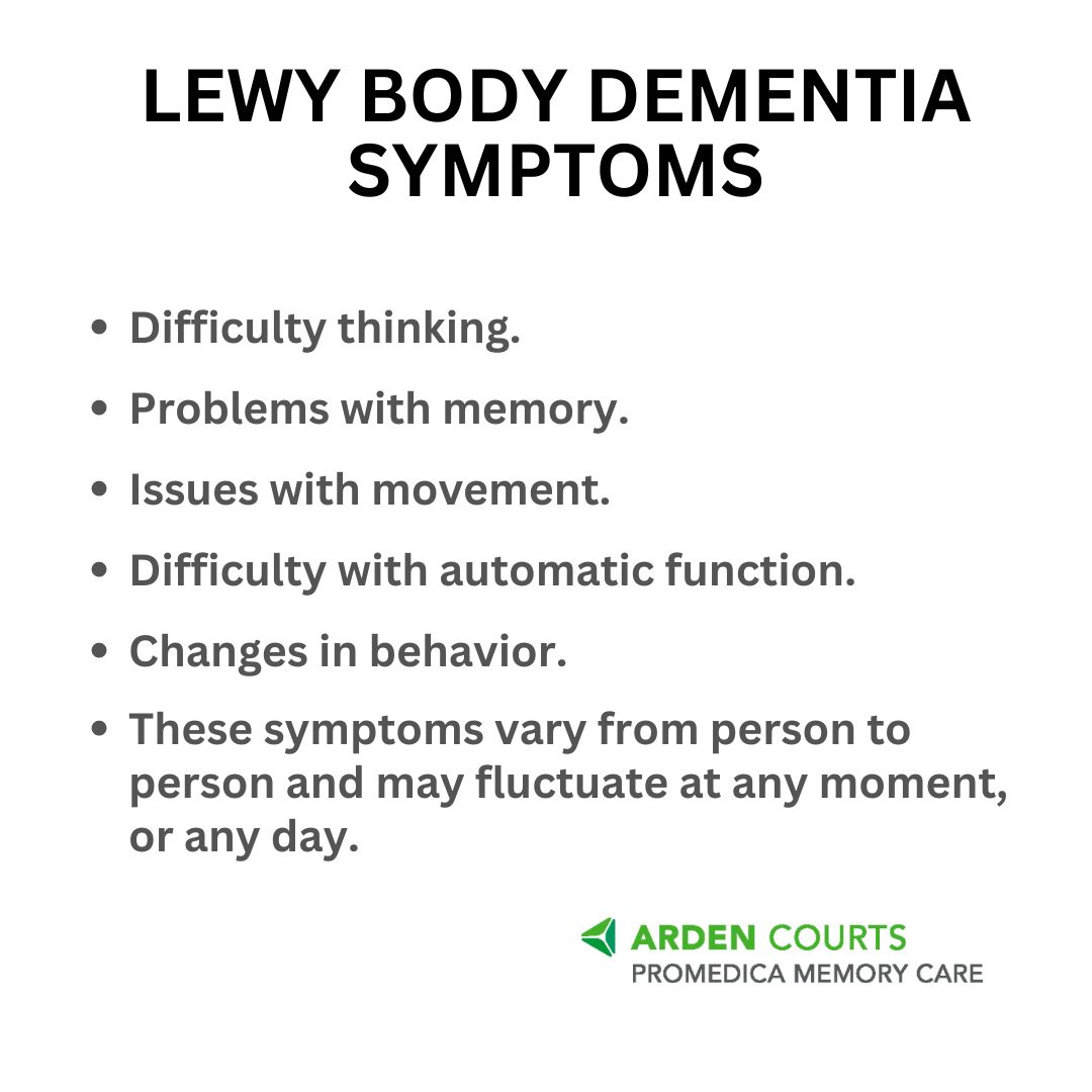 Arden Courts on LinkedIn: Symptoms of Lewy Body Dementia vary from Arden Courts on LinkedIn: Symptoms of Lewy Body Dementia vary from